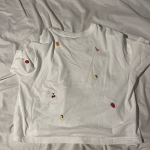 Rails T-Shirt with small embroidered fruits